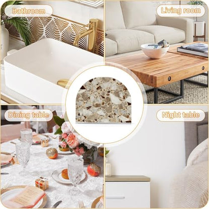 Brown Marble Print Napkin Holder for Table Acrylic Tissue Dispenser - color: Beige and brown marble print