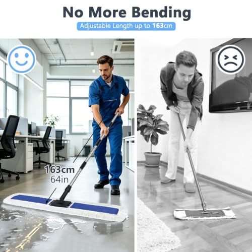 Masthome 39" Commercial Mop,64" Extra-Long Stainless Handle - color: Extra Large Blue