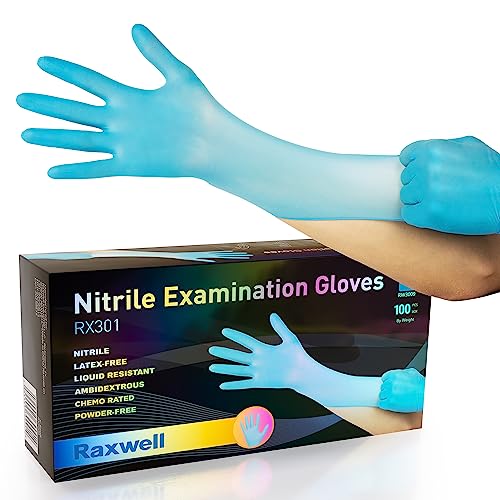 Raxwell Nitrile Disposable Gloves, Latex Free, Food Grade, Medium, 100 Pack - size: Medium, style: 100 Count