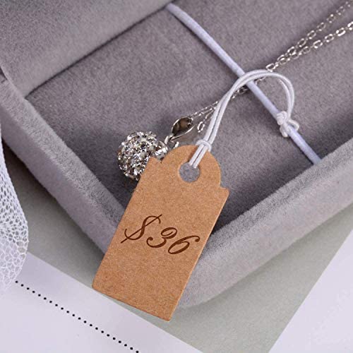 Marking Tags Kraft Price Tags Writable Blank Price Labels Display Label with Elastic Hanging String(Brown,1.02 x 0.47 Inch)