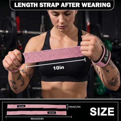 Lifting Straps for Weightlifting Padded Wrist Straps for Gym - color: PINK