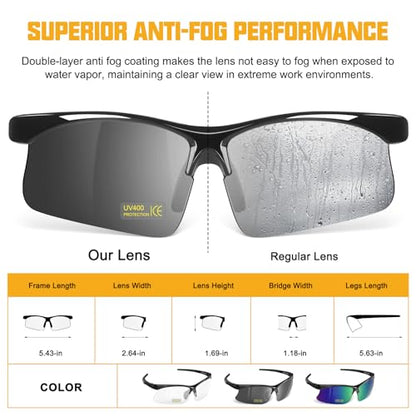 OXG 12 Pack Anti Fog Safety Glasses for Men, ANSI Z87.1 Protective Eyewear - color: Grey With Straps