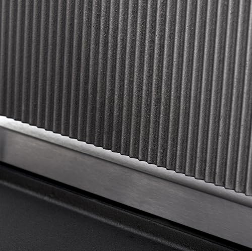 Kratos Commercial Panini Sandwich Grill Grooved Top w/Smooth Bottom Plate - size: Medium w/ Smooth & Grooved Plates
