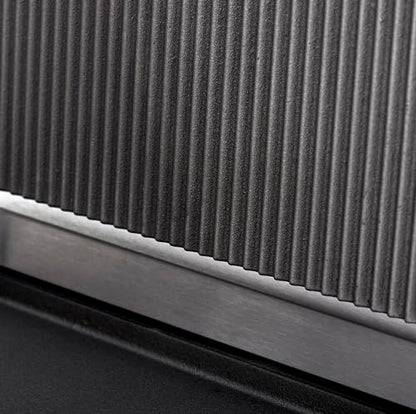Kratos Commercial Panini Sandwich Grill Grooved Top w/Smooth Bottom Plate - size: Medium w/ Smooth & Grooved Plates