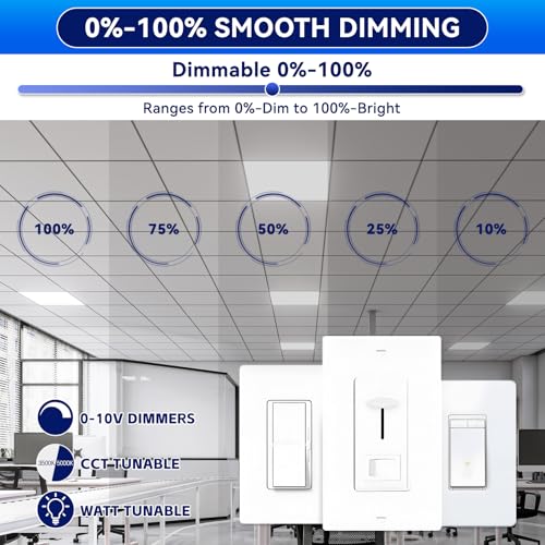 48Pack 2x2 LED Panel Light 5CCT Selectable Drop Ceiling Light Fixture - size: 48Pack, style: 2x2