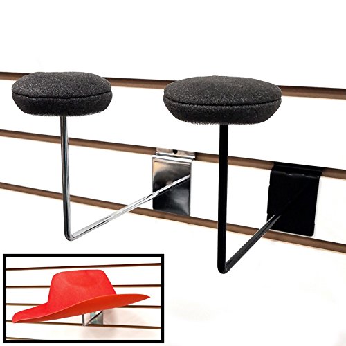 Slatwall Single Hat Display, Millinery Headwear Display Rack with Foam Pad - Black - 1 Unit - color: Black, size: 1 Unit