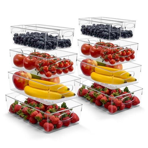Sorbus Fridge Organizers and Storage, Clear Bins (10 Pack) - size: Small/Medium/Large/XL, style: 10 Pack