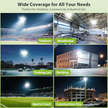 STASUN 800W LED Stadium Lights Outdoor – Ultra Series High Power, ETL Certified, 120000LM, 5000K Daylight, 60° Beam, 100-277V, IP67 Waterproof Flood Lights for Arena, Sports Field, Parking Lot - size: 800W