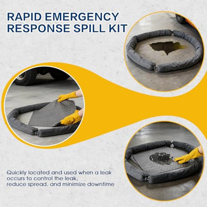 Universal Spill Kit for Chemical, Water & Garage Oil Cleanup 2 Pack - size: 2 Pack