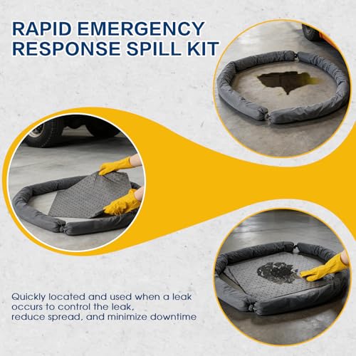 Universal Spill Kit for Chemical, Water & Garage Oil Cleanup 6 Pack - size: 6 Pack