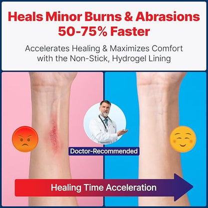 BurnFix® Burn Gel Dressing, 4 Pack, Sterile 4x4 Hydrogel Burn Pads - size: 1.4 Ounce (Pack of 4)