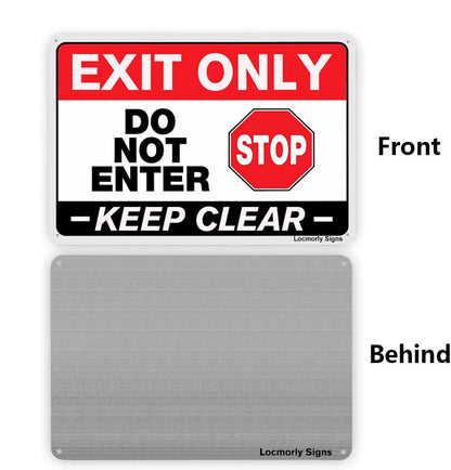 Aluminum Exit Only Do Not Enter Sign, 8x12 Inch, Keep Clear at All Times Safety Sign - color: Sign06, size: 8"x12"