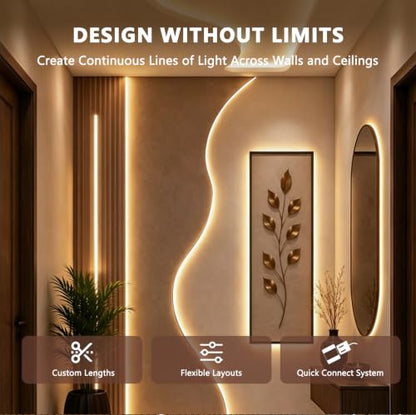 VST 16.4ft 24V Smart Silicone LED Strip Lights Wood Slat Wall Recessed - color: Smart Control
