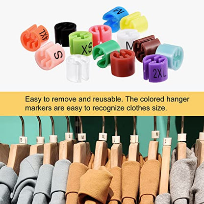 PATIKIL Clothes Hanger Marker S Size Fit Hanger Rod Black 100Pcs