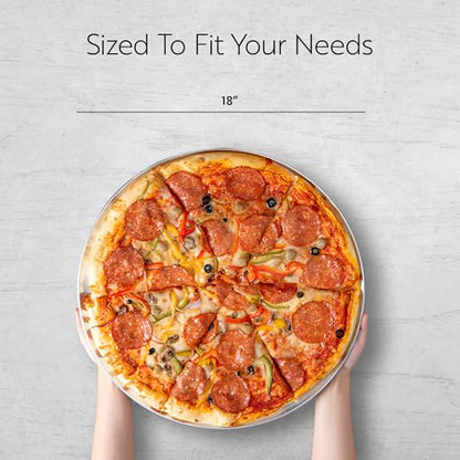 Restaurantware Met Lux 18 Inch Commercial Pizza Pan 1 Coupe Style Pizza Cooking Tray - Heavy-Duty 18-Gauge Aluminum Round Baking Tray Oven-Baking For Pizzas & More - size: 18"