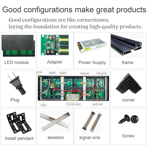P10 77"X14"Programmable Led Sign Custom Scrolling Outdoor Digital Display Signs For Business Electronic Message Board Creen Panel Wifi Control Advertising Signage - size: P10 77"x14" Indoor & Outdoor