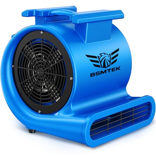 Air Mover Blower Fan, Industrial 1.5HP MAX10000CFM Monster Floor Blower Carpet Dryers - 3 Speeds, 4 Adjustable Angles, 15FT Long Cord, Stackable Blue- 2026 Upgraded - color: Blue, size: 10000CFM