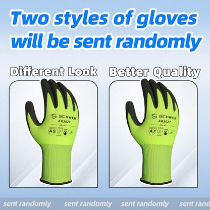 Schwer 2 Pairs Size L Cut Resistant Gloves ANSI A6 Cut Proof Work Glove+1 Pair ANSI A9 Cut & Level 5 Puncture Resistant Arm Sleeves