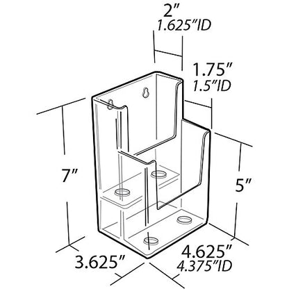 Azar Displays 252032 Clear Two-Tier Tri-Fold Brochure Holder, Acrylic Boxes for Display - Table Menu Holder Stands (4.25” W by 3.75” D by 7” H)-Tabletop Pamphlet Holder - 2-Pack - size: 2 Tier 2 Pocket
