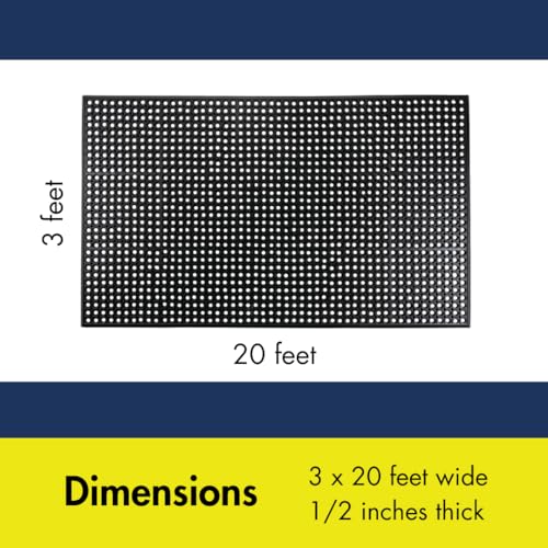 NoTrax Drain Lite™ 3' x 20' Ultra Lightweight Restaurant Rubber Floor Mat - size: 3' x 20'