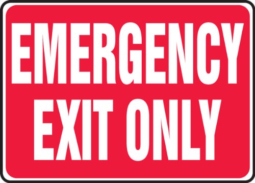 AccuformNMC "Emergency Exit Only" Safety Sign, Accu-Shield™ - size: 10" x 14", style: Accu-Shield