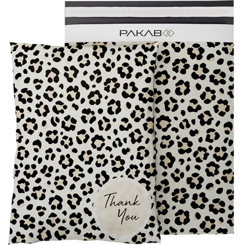 PAKABOO Poly Mailer Shipping Bags 10x13 Inch, 100 Pack, Non-Padded Envelopes with Tamper Proof Self-Seal, Cheetah Print Packaging - color: Cheetah, size: 10 x 13 inch