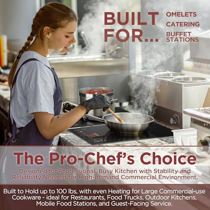 ChangBERT Built-in & Countertop Induction Cooktop, NSF-Certified Commercial Grade Single Induction Burner, Large 8” Heating Coil, Low Noise, Precise Temperature Control for Apartments RVs Food Station - style: Countertop & Built in 1800W