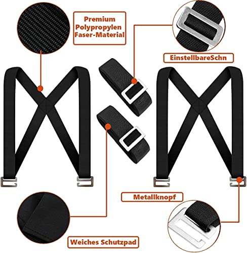 MORDEN MS Adjustable Moving Straps, 2-Person Shoulder Lifting and Moving System for Carry Furniture, Appliances, Mattresses, Heavy Objects up to 800 lbs(Black), 50.05''-104.3'', (VR-3UP6-CIA7) - color: Black