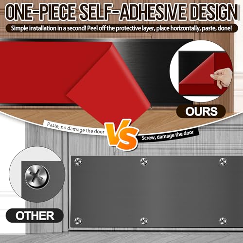 2 PCS 6" x 34" Self Adhesive Brushed Door Kick Plate for 36" Door Bottom - color: Brushed Black, size: 6"*34"