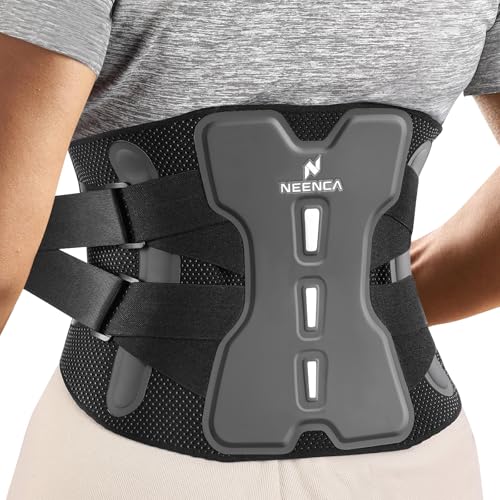 NEENCA Back Brace For Lower Back Pain Relief, Back Support Brace Men Women - color: Black-Single, size: XX-Large
