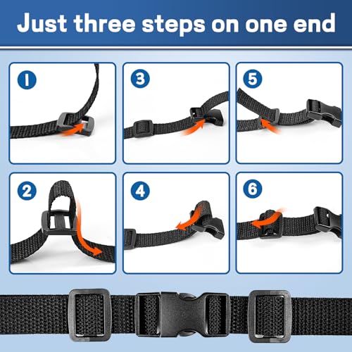 5/8" Buckles and Straps Set: 10 Yards of Thick Nylon Webbing, 10-Pack Quick Side Release Adjustable Plastic Buckles, 20 Tri-Glide Slide Clips 10 Metal D Rings (5/8 Inch Combo Set) - size: 5/8" 10 Pcs Buckle Set