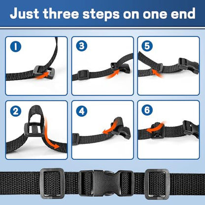 5/8" Buckles and Straps Set: 10 Yards of Thick Nylon Webbing, 10-Pack Quick Side Release Adjustable Plastic Buckles, 20 Tri-Glide Slide Clips 10 Metal D Rings (5/8 Inch Combo Set) - size: 5/8" 10 Pcs Buckle Set