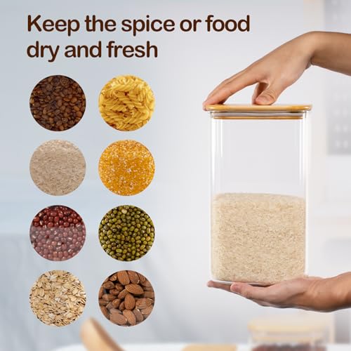 D2scrma 50oz/149oz Square Glass Storage Containers with Lids 2-Pack - size: 149oz*1/50oz*1