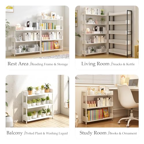 OSCHF Wide Open Shelf Bookcase, 3-Tier, Warm White - color: White, size: 3-Tier