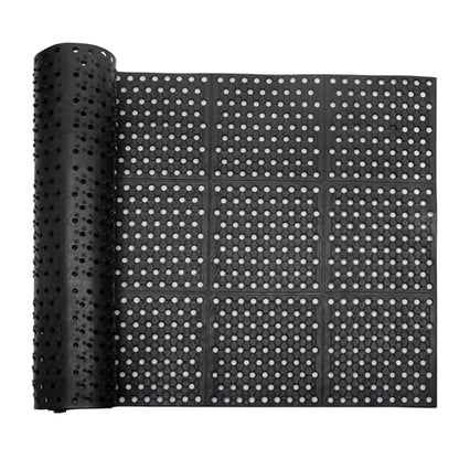 uyoyous Rubber Flooring Mat with Drainage Holes 82.67"x35.43" Resistant Anti-Fatigue Commercial Kitchen Mats with Non-Slip Backing Heavy Duty Rubber Drainage Mat for Industrial Kitchen