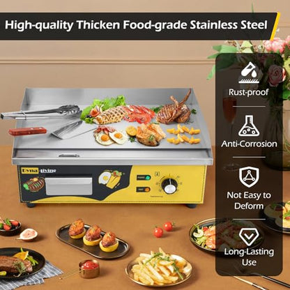 Dyna-Living Commercial Electric Griddle 22'' Stainless Steel Flat Top Grill - color: Stainless Steel