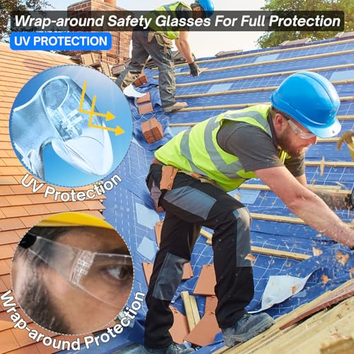 Safety Glasses Ansi Z87.1 Clear Safety Glasses Bulk Impact Scratch Resistant Lens Protective Eyewear for Men Women - color: 36pcs Clear