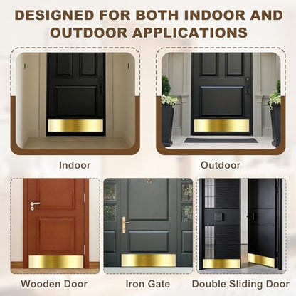 6 x 30 Inches Self Adhesive Door Kick Plate,2 Pack - Gold - color: Gold, size: 6 x 30 Inch
