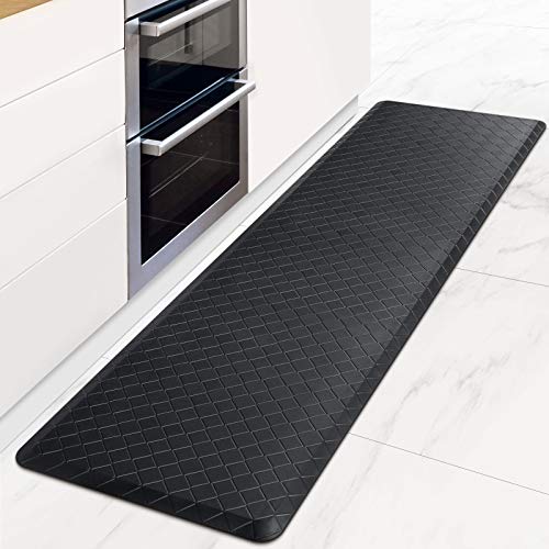 HappyTrends Kitchen Mats for Floor Cushioned Anti-Fatigue Kitchen Rugs - color: Black, size: 60"L x 17.3"W x 0.5"Th