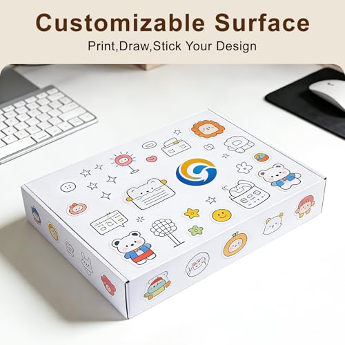 12x9x2 Inches Shipping Boxes, 2 Pack White Corrugated Cardboard Boxes, Recyclable Tap-Lock Packaging Boxes for Business, Gift Wrapping, Mailing and Storage - size: 12"x9"x2"