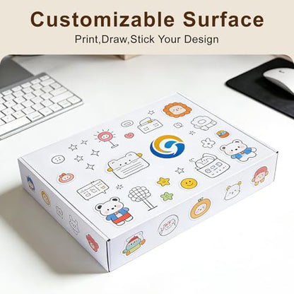 12x9x2 Inches Shipping Boxes, 2 Pack White Corrugated Cardboard Boxes, Recyclable Tap-Lock Packaging Boxes for Business, Gift Wrapping, Mailing and Storage - size: 12"x9"x2"