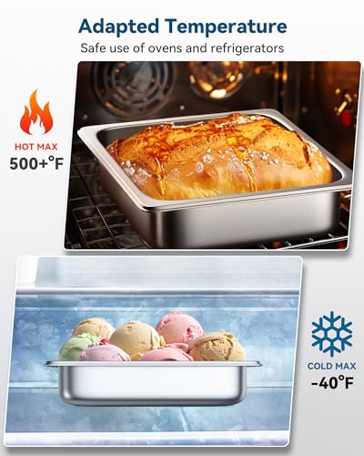 ZeroPone 6 Pack Hotel Pans 1/2 Size 2.5" Deep Steam Table Pan - color: 2.5 INCH, size: 1/2 SIZE