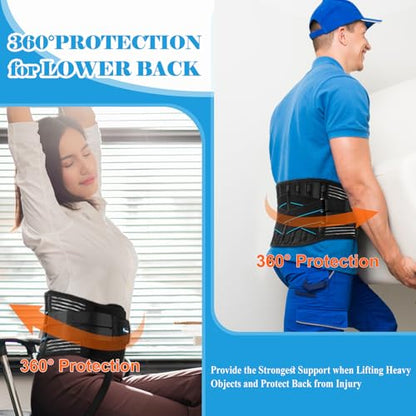 Back Brace for Lower Back Pain Men Women with 9X Strong Support, Idea for Long Time Standing & Sitting Work, Durable Back Support Belt with 3D Lumbar Pad for Sciatica, Herniated Disc, M - style: Medium (33"-39")