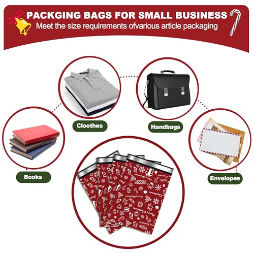 JinRuiKJ 6x9 Christmas Poly Mailers 100 Pack - color: Merry Christmas, size: 6x9'' - 100 Pack