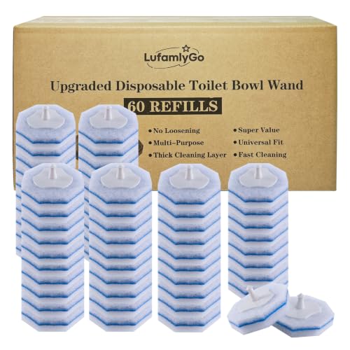 60pcs Upgraded Thick Toilet Bowl Wand Refills fits Clorox Wand - size: 1 Count (Pack of 60)
