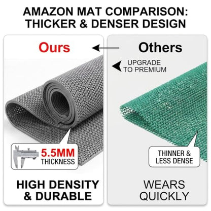 Drainage Non Slip Flooring Mats Swimming Pool Bathroom Anti-Fatigue Rubber Matting 3x10 Ft Heavy Duty Commercial Anti Slip Floor Mats for Garage Restaurant Sauna SPA,Gray/Grey,0.9×3M - color: Gray/Grey