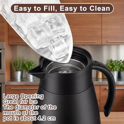 Norme 2 Pcs Thermal Coffee Carafe Creamer, Black, Silver, 25 oz - color: Black, Silver, size: 25 oz