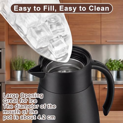 Norme 2 Pcs Thermal Coffee Carafe Creamer, Black, Silver, 25 oz - color: Black, Silver, size: 25 oz