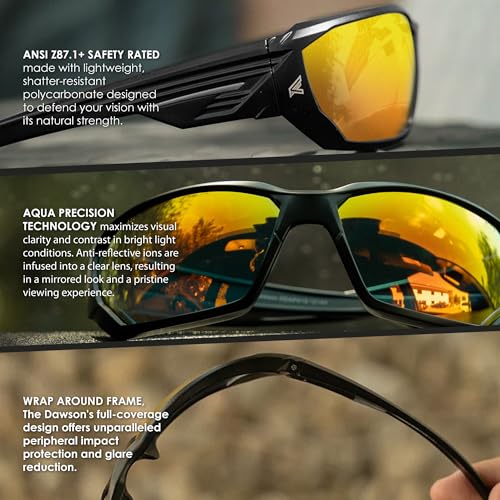 EDGE Dawson Anti Fog Safety Glasses for Men, High Impact Rated ANSI Z87.1 Safety Non Slip Sunglasses, Protective Eyewear