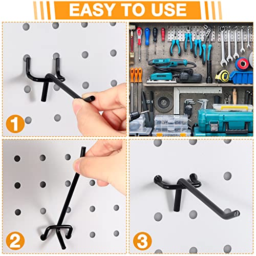 Shimeyao 100 Pcs Peg Board Hooks Stainless Steel Pegs,4 Inch,Black - color: Black, size: 4 Inch